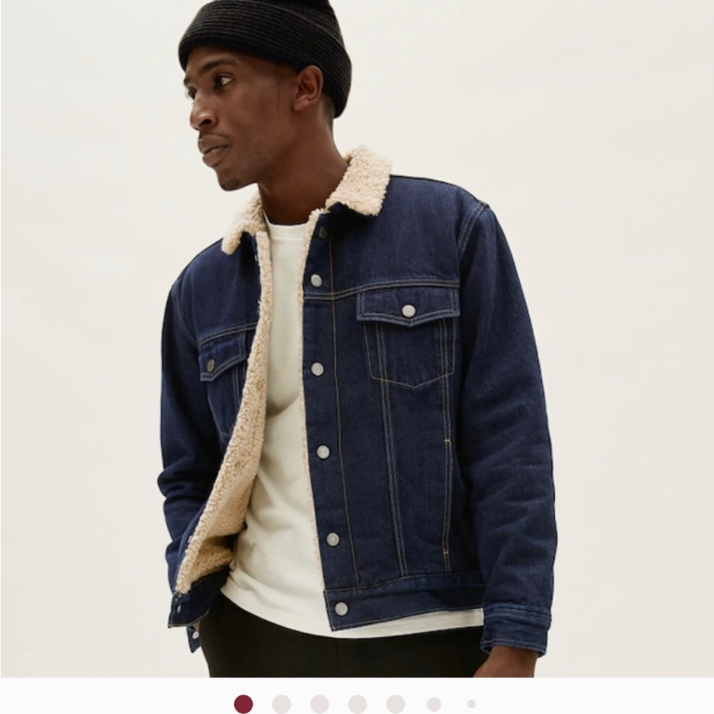 Everlane Fleece Lined Denim Trucker Jacket